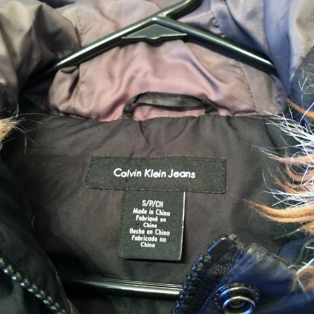 Calvin Klein Down Vest with Faux Fur Trim - Picture 2 of 5